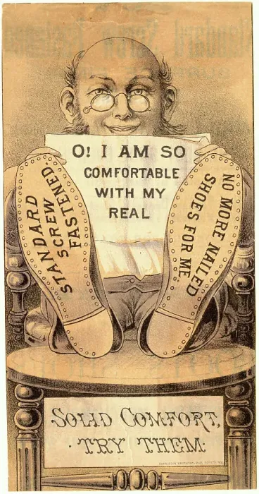 Framed Print : American Shoe Advertising Trade Card Circa 19th Century Framed Print : American Shoe Advertising Trade Card Circa 19th Century