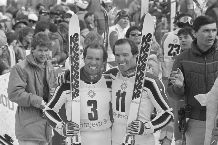 Framed Print : American Skiers Steve and Phil Mahre Framed Print : American Skiers Steve and Phil Mahre