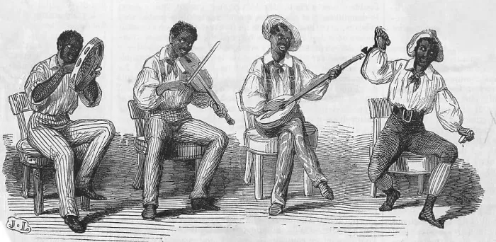 Framed Print : American Slaves Playing Instruments Framed Print : American Slaves Playing Instruments