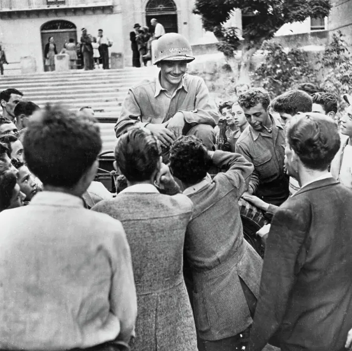Framed Print : American Soldier In Agrigento, 1944 Framed Print : American Soldier In Agrigento, 1944
