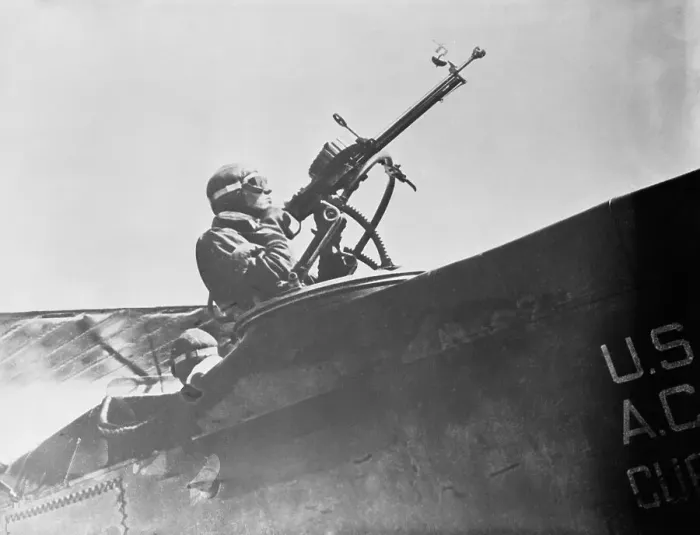 Framed Print : American Soldier Aiming Military Aircraft Gun Framed Print : American Soldier Aiming Military Aircraft Gun
