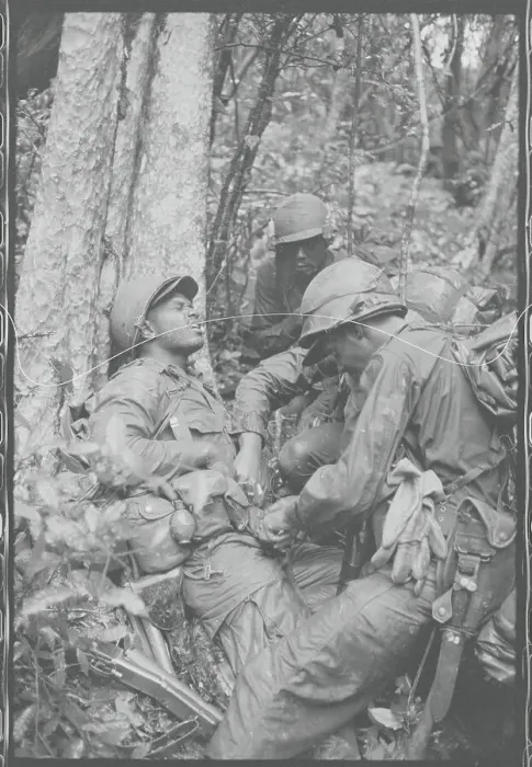 Framed Print : American Soldier Being Treated for Injury in Vietnam Framed Print : American Soldier Being Treated for Injury in Vietnam