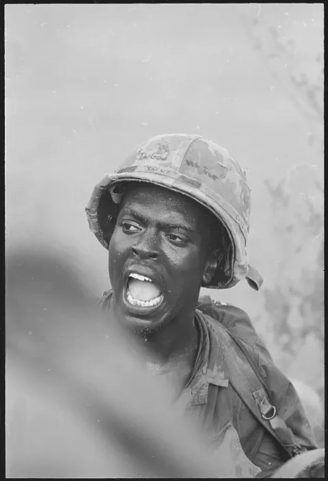Framed Print : American Soldier in Vietnam Shouting Framed Print : American Soldier in Vietnam Shouting