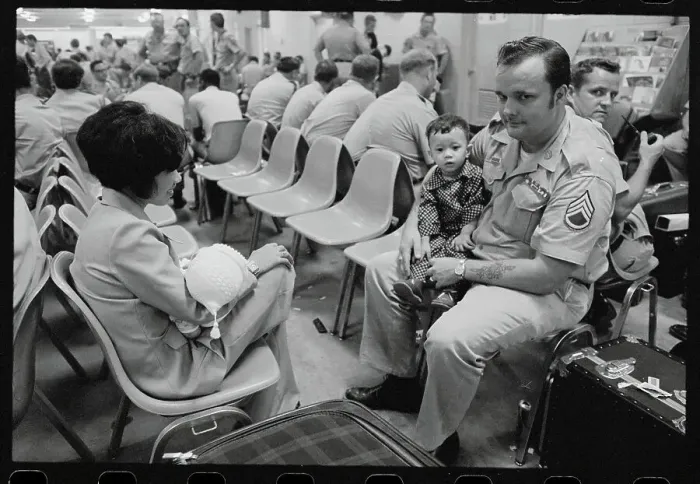 Framed Print : American Soldier with His Vietnamese Family Framed Print : American Soldier with His Vietnamese Family