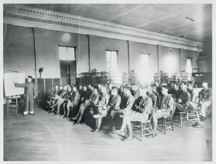Framed Print : American Soldiers Attending a Class Framed Print : American Soldiers Attending a Class