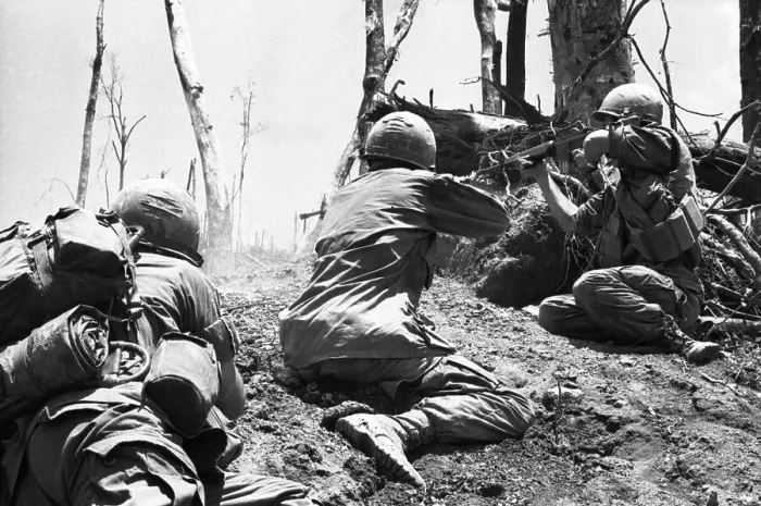 Framed Print : American Soldiers Firing Framed Print : American Soldiers Firing