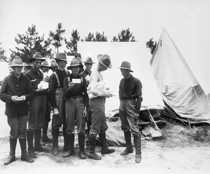 Framed Print : American Soldiers at Mail Call