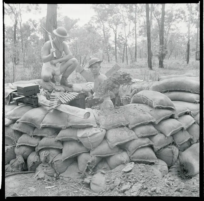 Framed Print : American Soldiers Behind Sand Bags Framed Print : American Soldiers Behind Sand Bags
