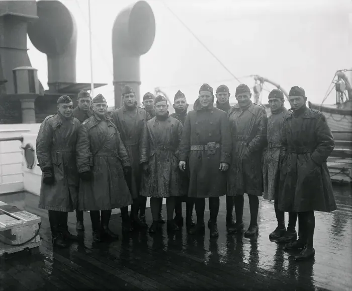 Framed Print : American Soldiers on Ship
