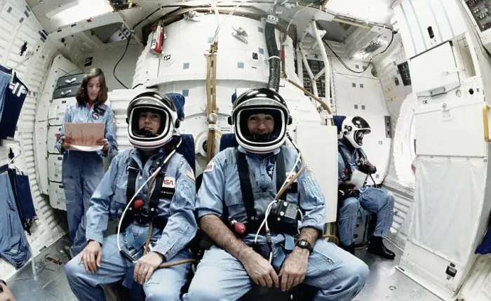 Framed Print : American Space Shuttle Crew During Training Session Framed Print : American Space Shuttle Crew During Training Session