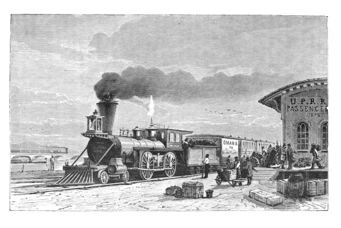 Framed Print : American steam train of the Union Pacific Railroad Company Framed Print : American steam train of the Union Pacific Railroad Company