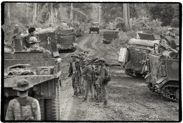 Framed Print : American Tank Troops Leaving Cambodia Framed Print : American Tank Troops Leaving Cambodia