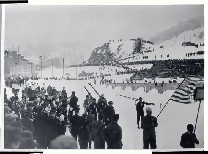 Framed Print : American Team Marching into Olympics at Moritz Framed Print : American Team Marching into Olympics at Moritz