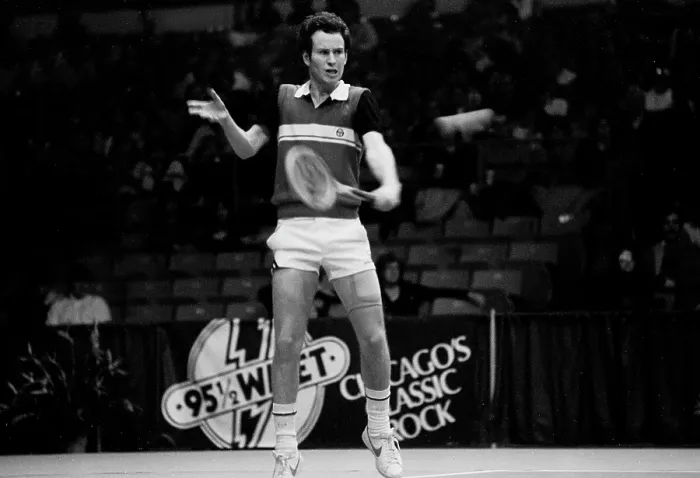 Framed Print : American tennis player John McEnroe during the Michelob Light Challange at the Rosemont Horizon in Rosemont, Illinois Framed Print : American tennis player John McEnroe during the Michelob Light Challange at the Rosemont Horizon in Rosemont, Illinois