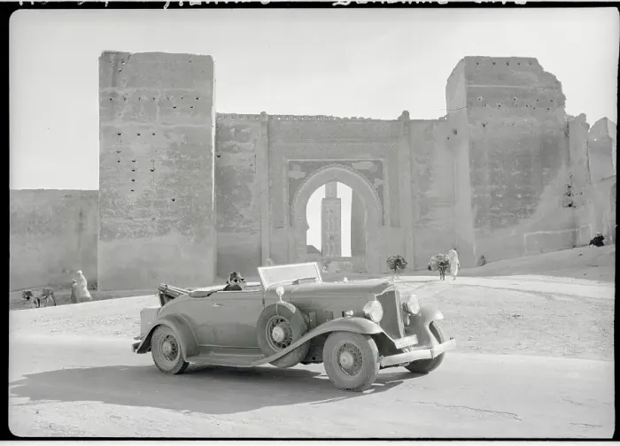 Framed Print : American Tourist's Automobile Outside Berdaine Gate Framed Print : American Tourist's Automobile Outside Berdaine Gate
