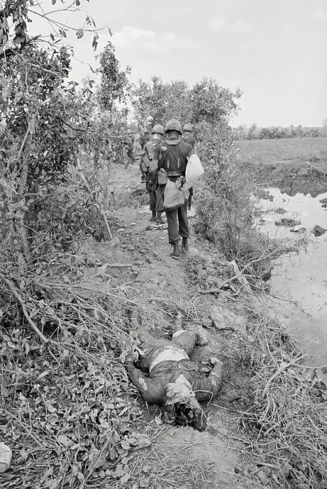 Framed Print : American Troops Traveling Vietnamese Delta by Foot Framed Print : American Troops Traveling Vietnamese Delta by Foot