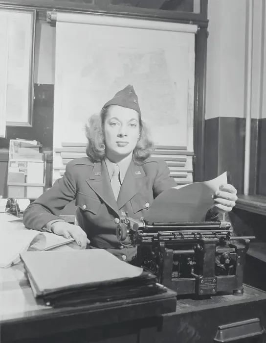Framed Print : American WAC Reporter at Her Typewriter Framed Print : American WAC Reporter at Her Typewriter
