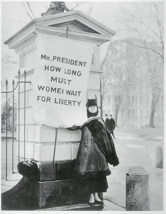Framed Print : American Women's Liberation Protester Posing with Sign Framed Print : American Women's Liberation Protester Posing with Sign