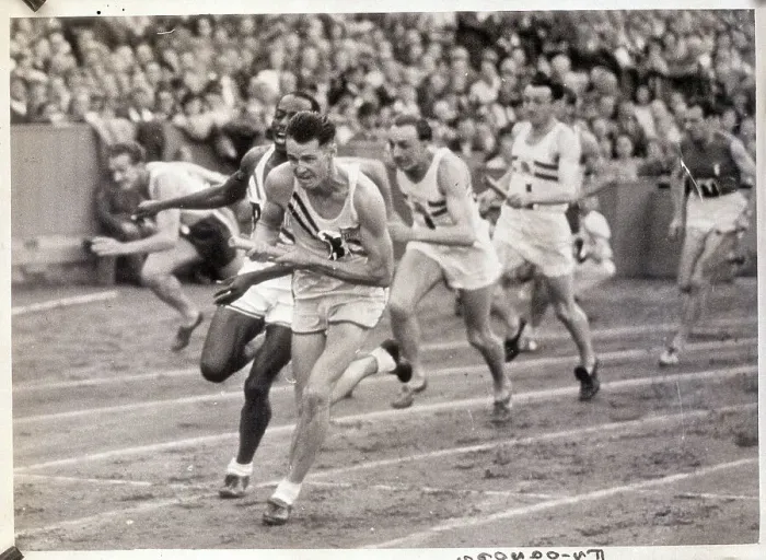 Framed Print : Americans Handing Off During Meter Race Framed Print : Americans Handing Off During Meter Race