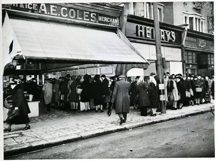 Framed Print : Americans Wait On Line For Nylons Framed Print : Americans Wait On Line For Nylons