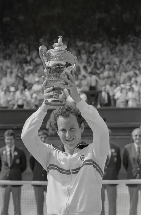 Framed Print : America's John McEnroe Holding Trophy Framed Print : America's John McEnroe Holding Trophy