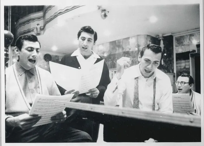 Framed Print : Ames Brothers During Recording Session