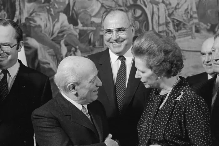 Framed Print : Amintore Fanfani Speaking with Margaret Thatcher Framed Print : Amintore Fanfani Speaking with Margaret Thatcher