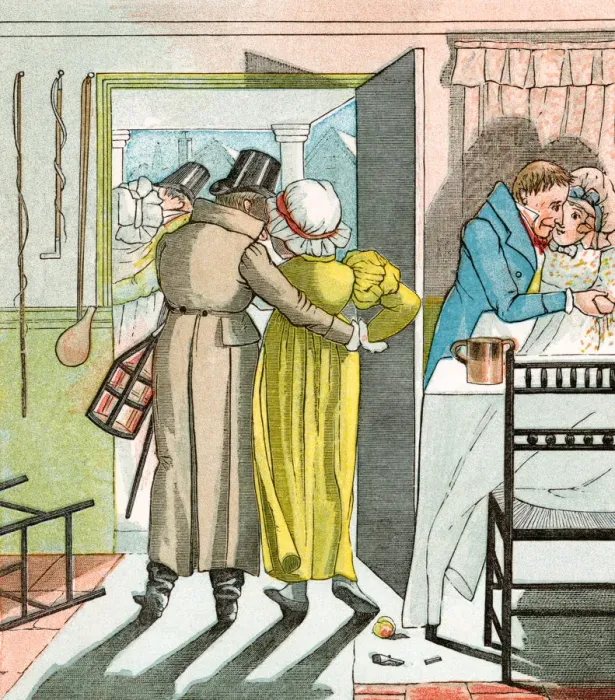 Framed Print : Amorous Regency period couples Framed Print : Amorous Regency period couples