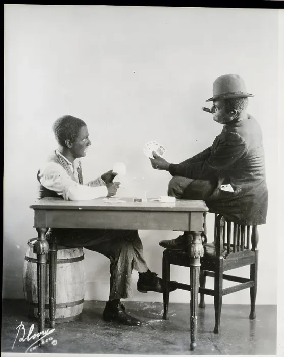 Framed Print : Amos And Andy Playing Cards