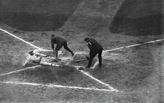 Framed Print : Amos Strunk Out At Home; World Series Framed Print : Amos Strunk Out At Home; World Series