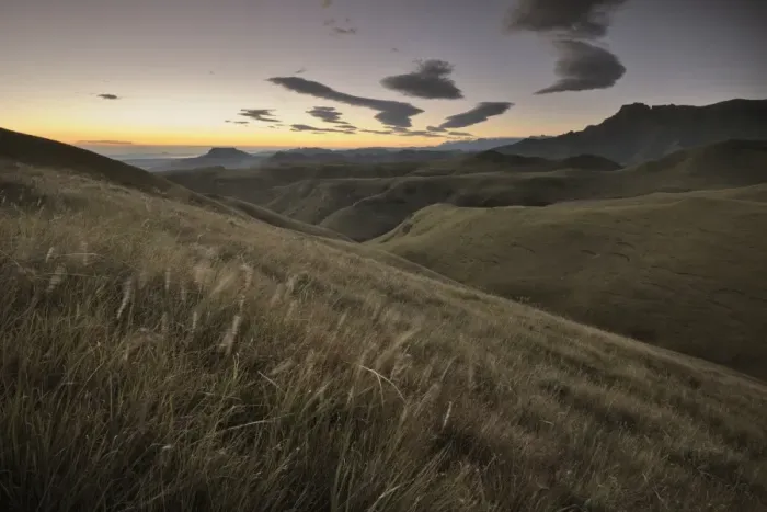 Framed Print : The Amphitheatre at Dawn in the Drakensberg, Witsieshoek, Kwazulu-Natal, South Africa