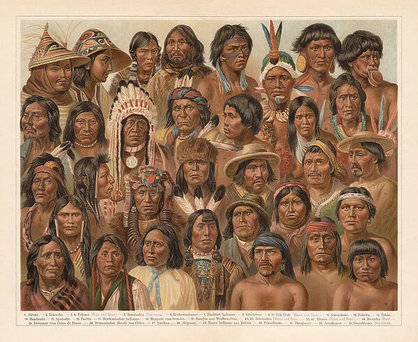 Amrican Native People, lithograph, published in 1897