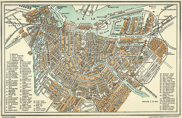 Amsterdam. Vintage map of Amsterdam