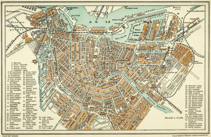 Framed Print : Amsterdam. Vintage map of Amsterdam Framed Print : Amsterdam. Vintage map of Amsterdam