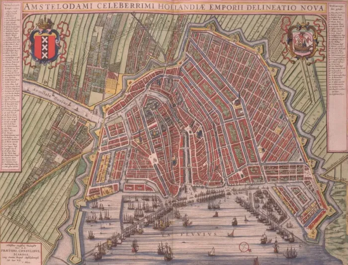 Framed Print : Amsterdam. A Photograph of a Map of Amsterdam by Johannes Blaeu, circa 1652 Framed Print : Amsterdam. A Photograph of a Map of Amsterdam by Johannes Blaeu, circa 1652