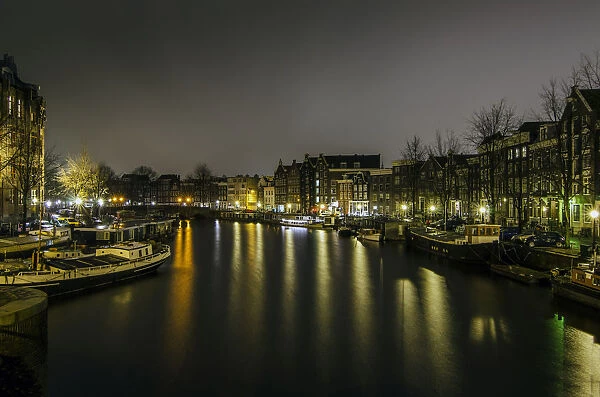 An Amsterdam Canal At Night