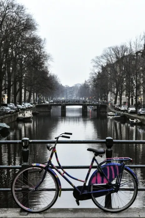 Framed Print : Amsterdams Canal and Bike Culture