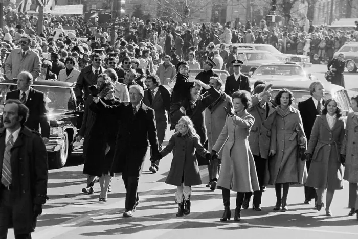 Framed Print : Amy Carter Skipping During Inaugural Parade Framed Print : Amy Carter Skipping During Inaugural Parade