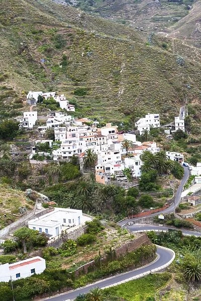 Anaga mountains with the village of Taganana at back, Azano, Taganana, Tenerife, Canary Islands, Spain