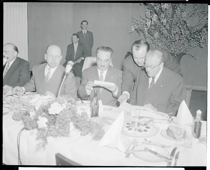 Framed Print : Anastas Mikoyan Reviewing a Speech Framed Print : Anastas Mikoyan Reviewing a Speech