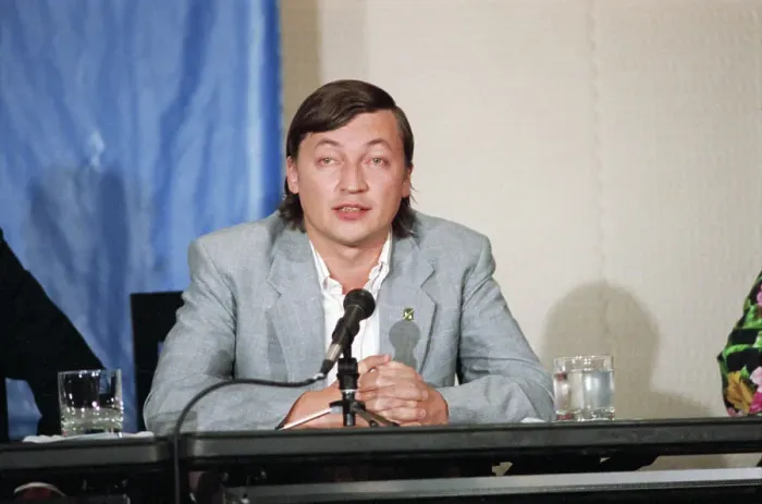 Framed Print : Anatoly Karpov During Press Conference Framed Print : Anatoly Karpov During Press Conference