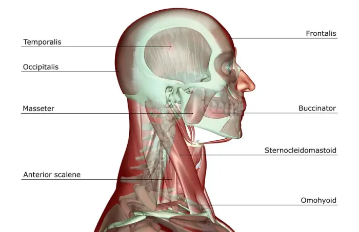 Framed Print : anatomy, anterior scalene, digastric, head, head muscles, human, illustration, labeled Framed Print : anatomy, anterior scalene, digastric, head, head muscles, human, illustration, labeled