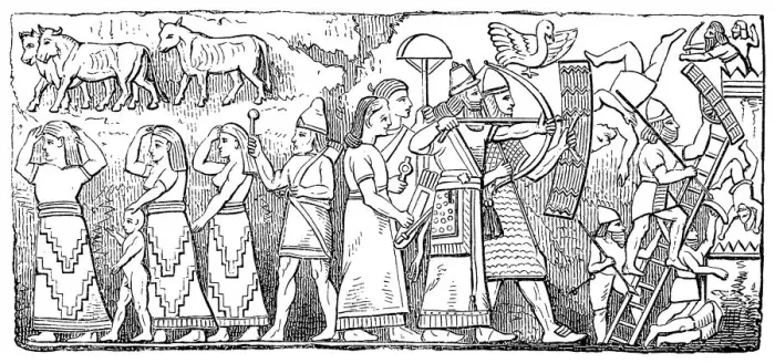 Framed Print : Ancient Assyrian reliefs