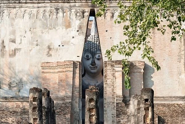 Ancient big buddha statue in Wat Si Chum temple at Sukhothai Historical Park
