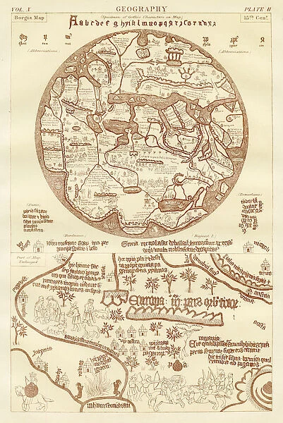Ancient Borgia map 1884