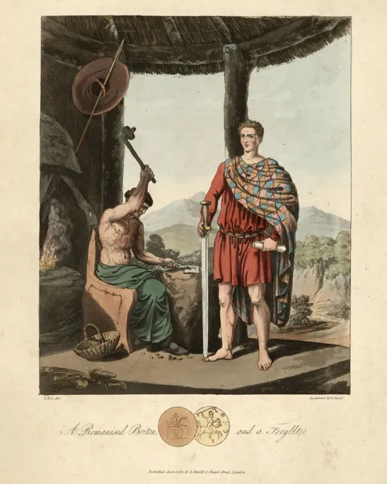 Framed Print : Ancient British History, Romanised Briton and a Fferyllt Framed Print : Ancient British History, Romanised Briton and a Fferyllt