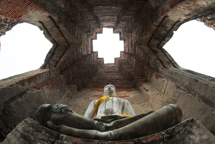 Framed Print : Ancient Buddha Statue at Ayutthaya Temple, Thailand Framed Print : Ancient Buddha Statue at Ayutthaya Temple, Thailand