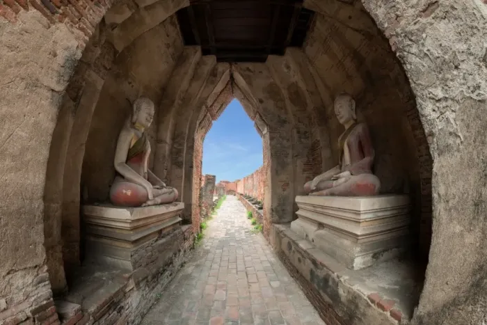 Framed Print : Ancient Buddha Statue at Ayutthaya Temple, Thailand Framed Print : Ancient Buddha Statue at Ayutthaya Temple, Thailand