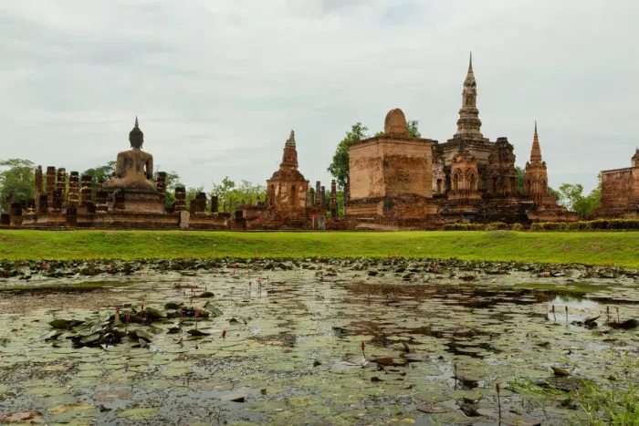 Framed Print : Ancient buddha statue. Sukhothai Historical Park Framed Print : Ancient buddha statue. Sukhothai Historical Park