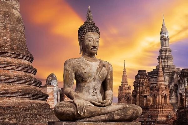 Ancient Buddha Statue at Sukhothai historical park